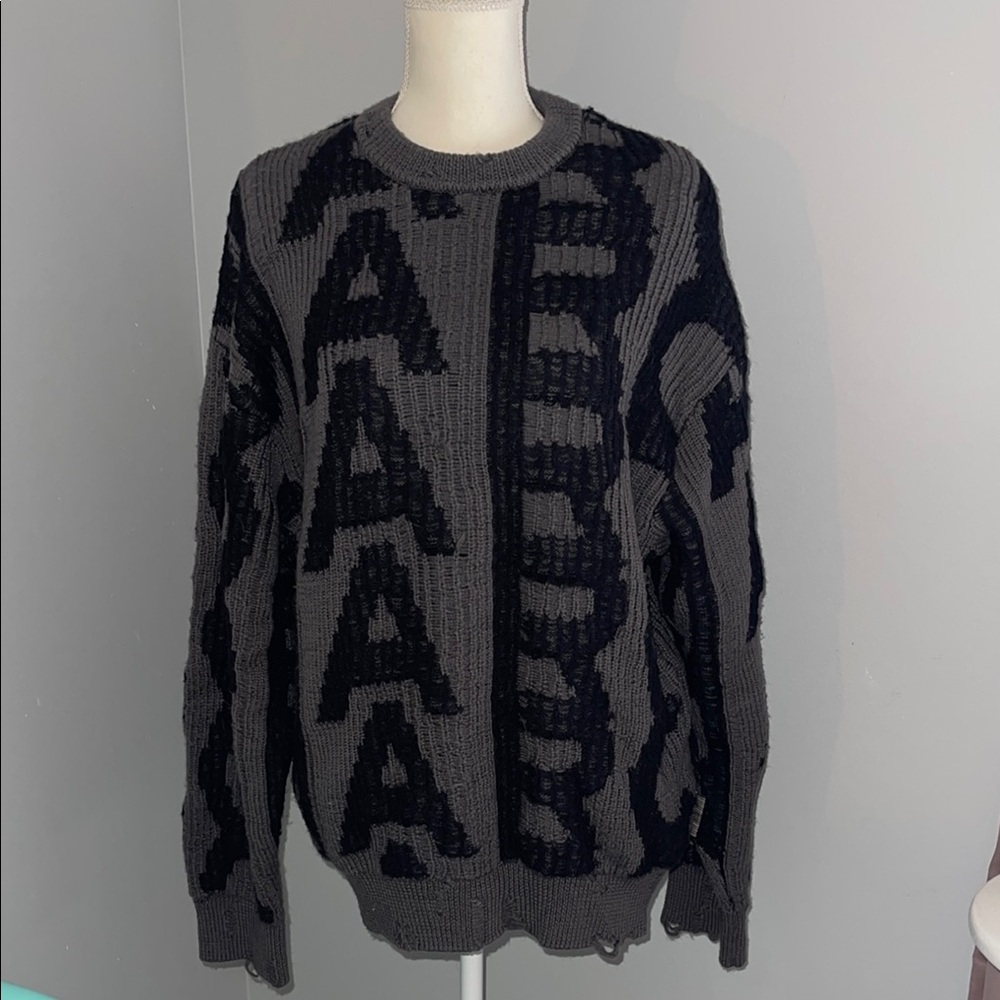 Marc Jacobs Distressed Oversized Monogram Sweater